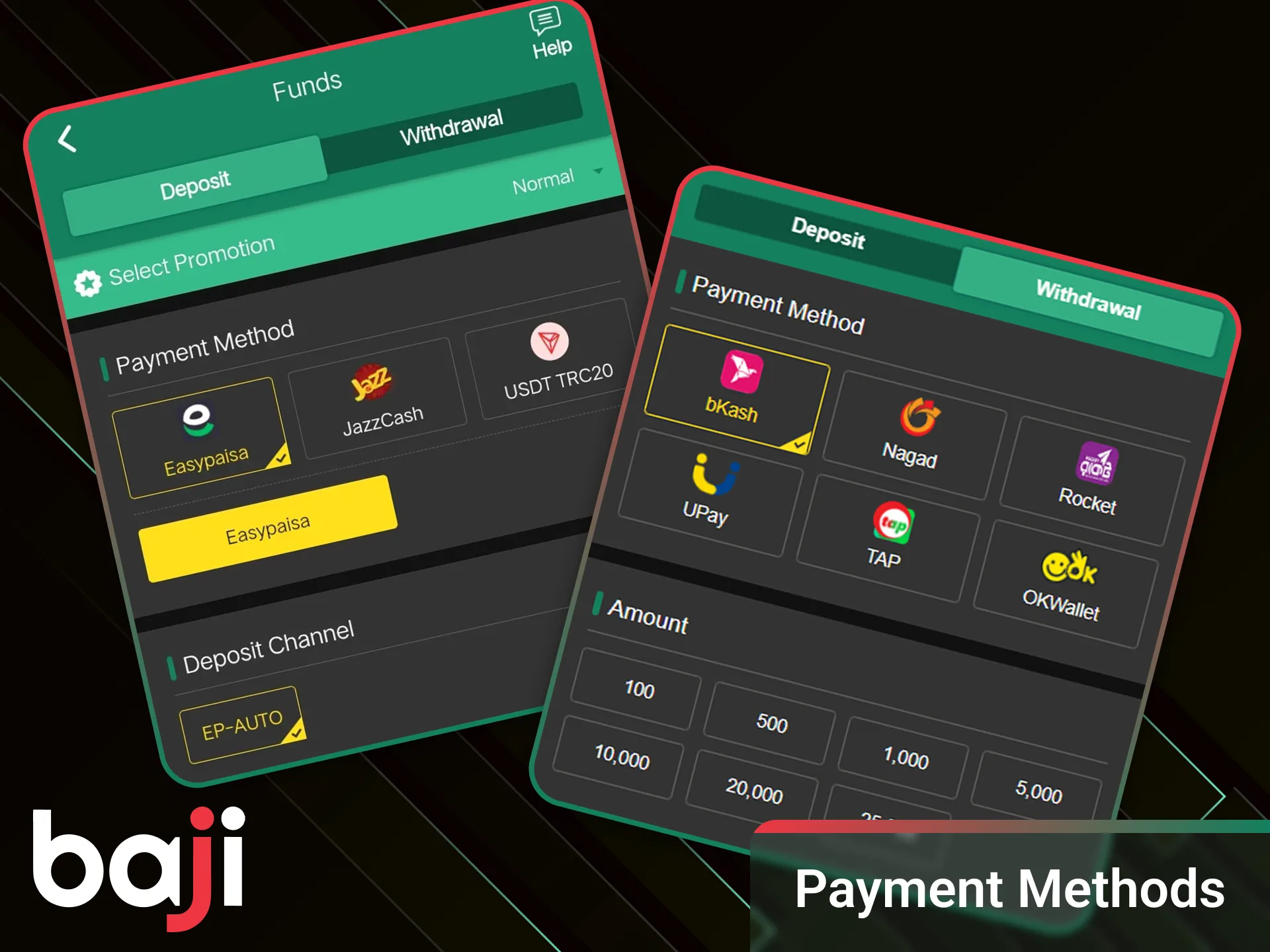 Make a deposit and win in the Baji app.