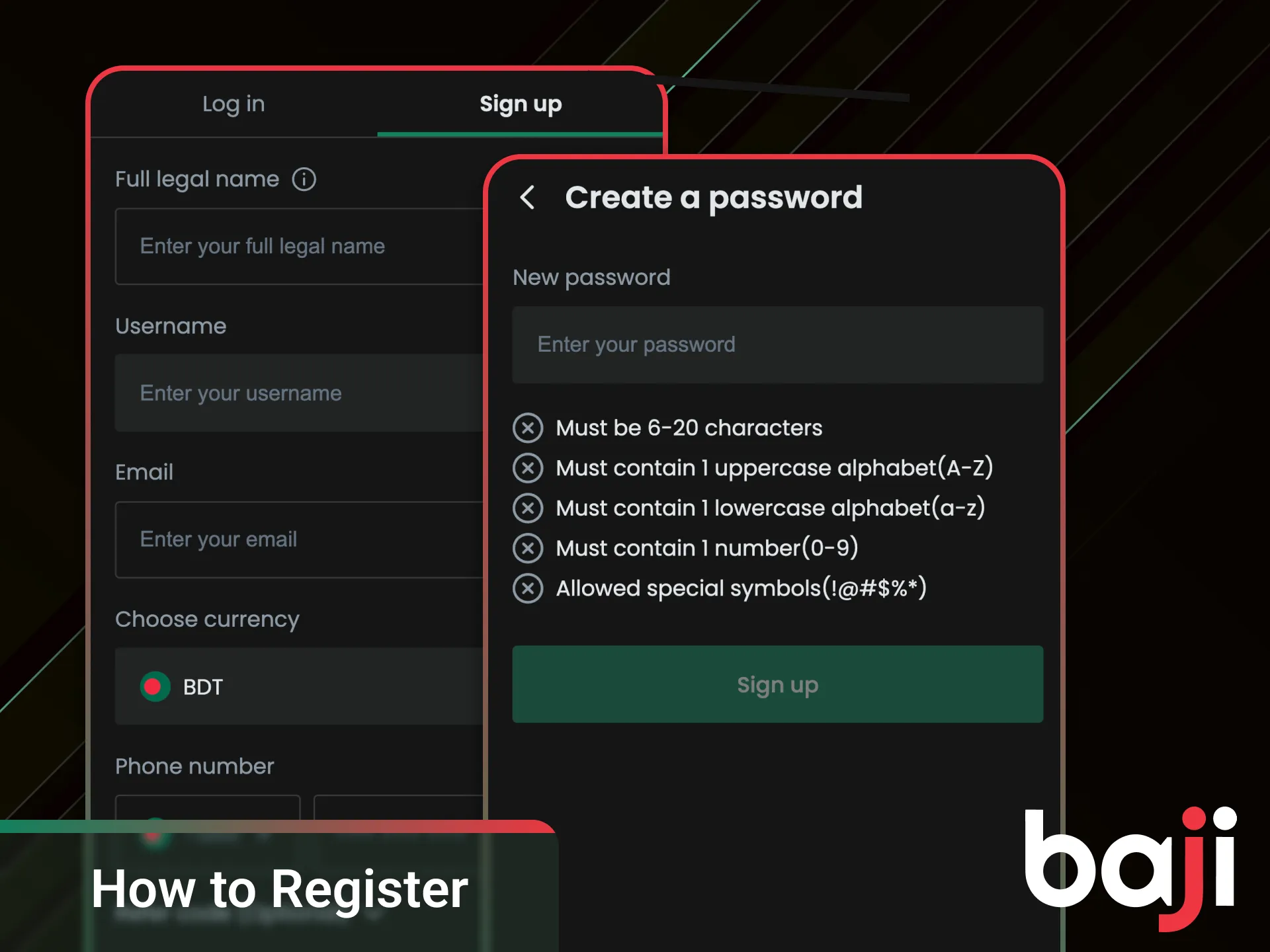 Register for the app and win in Baji.