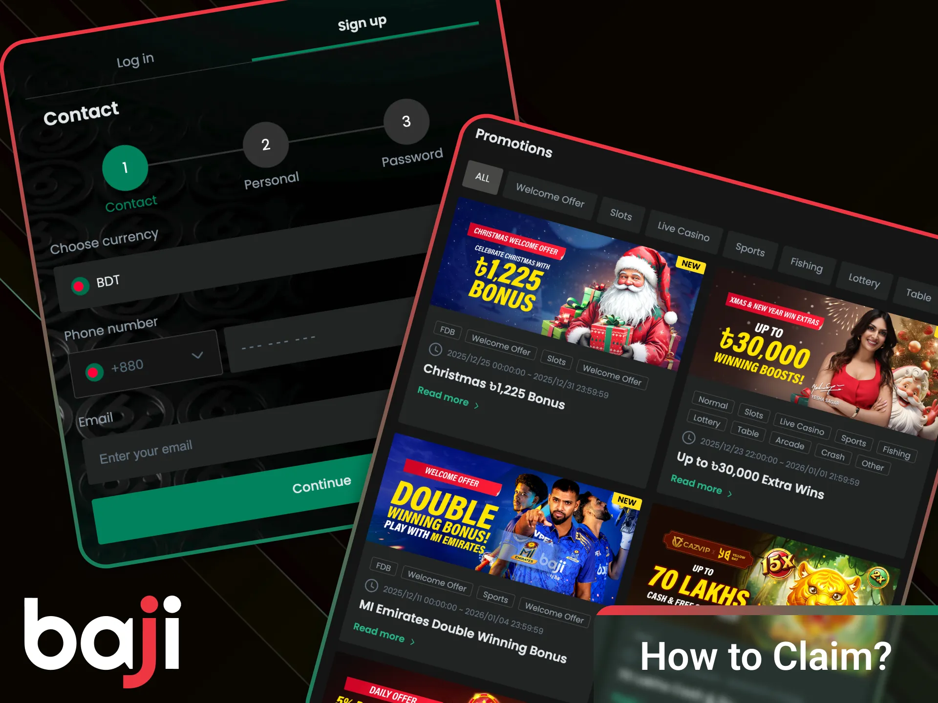 The best winning bonuses are already here at Baji.