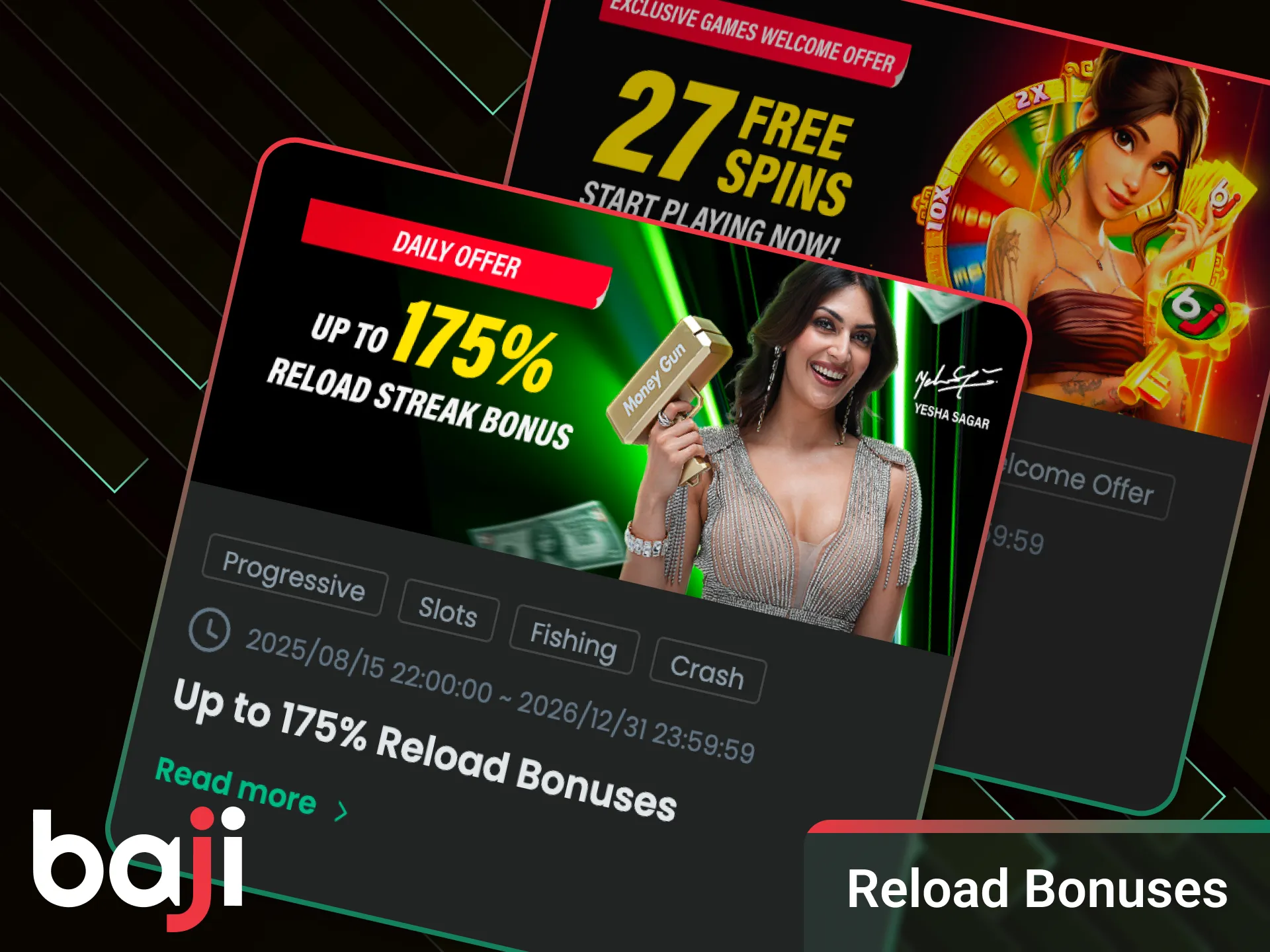 The best bonuses for winning are waiting for you at Baji.