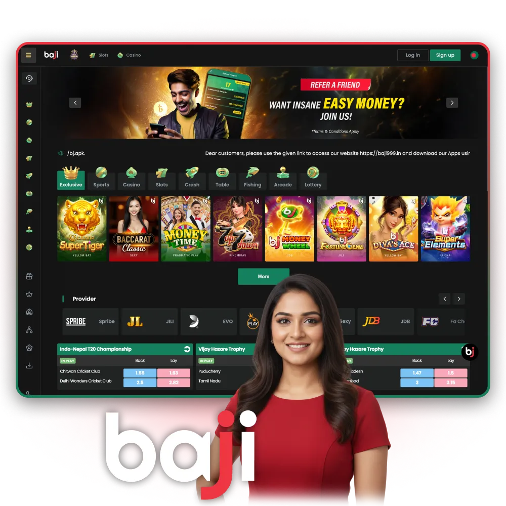 Start trying your luck at Baji Casino.