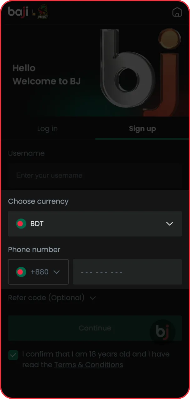 Fill in your details now and win in Baji.