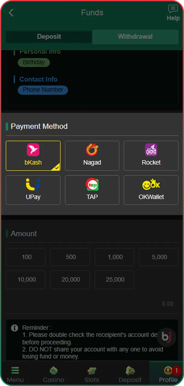 Withdraw your winnings from your bets quickly at Baji.