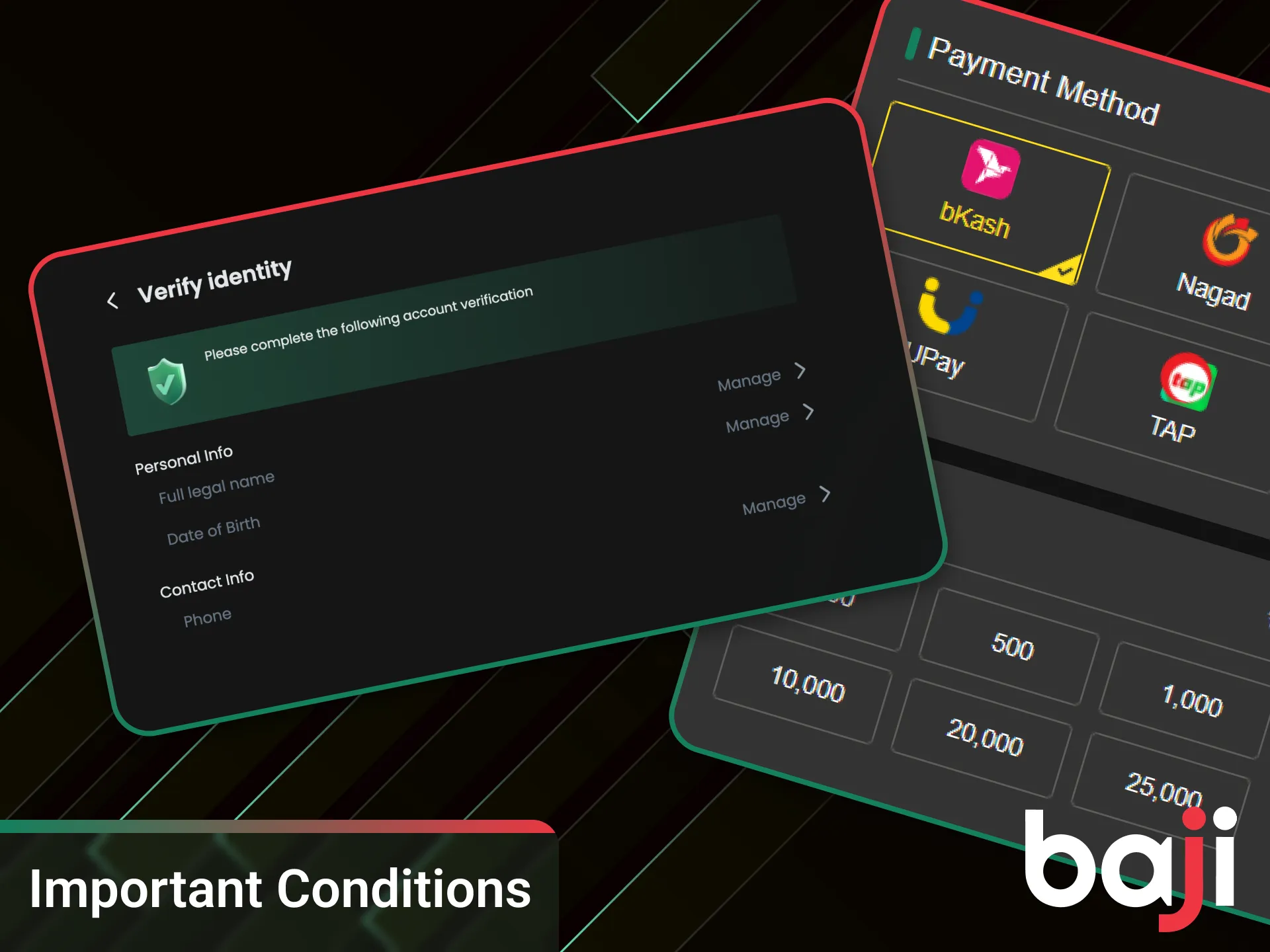 Complete the Baji Withdrawal process by following important payout conditions in Bangladesh.