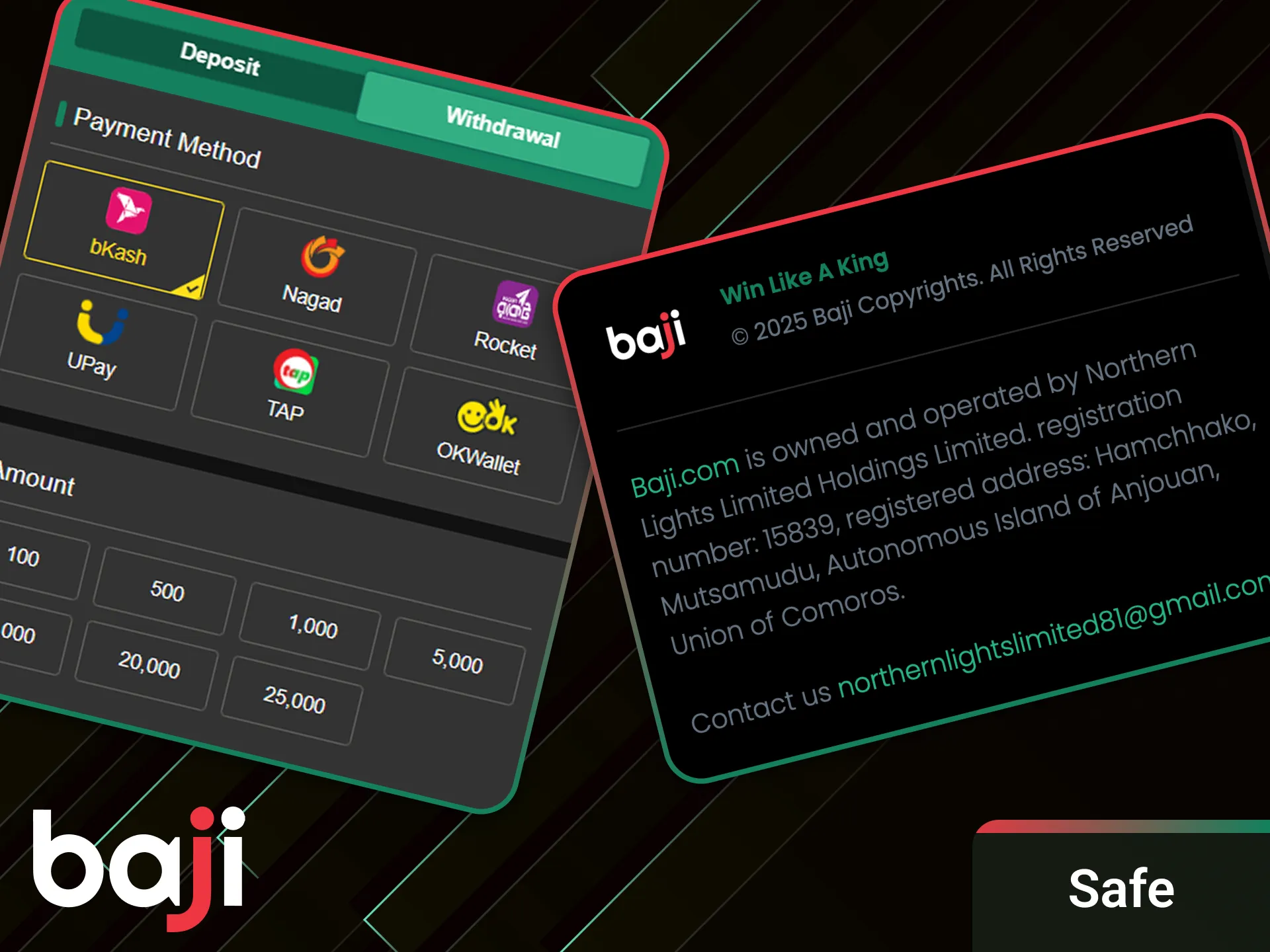 Ensure a secure experience with the safe Baji Withdrawal system for users.